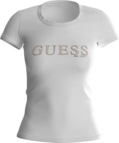 Guess SS RN Pony Hair Tee Dames T-Shirt - Pure White - Maat XS