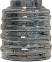 Vaas - glazen vaas - spiraal recht - grijs tint - by Mooss - rond 23cm