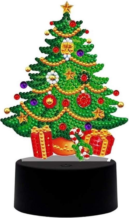 Crafts&Co Peinture de diamants LED- Lampe DIY Package - Arbre de Noël avec LED