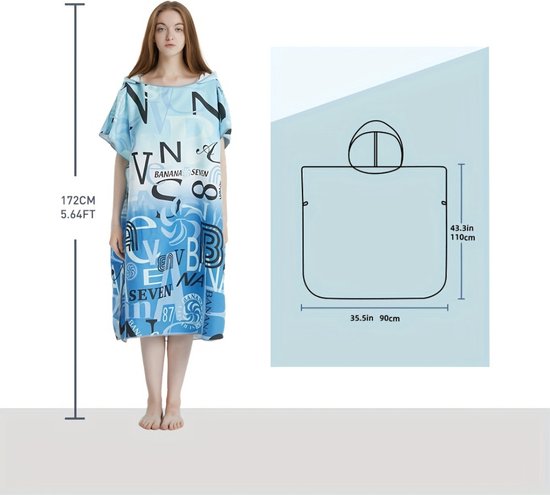 Livano Surf Poncho pour Adultes - Serviette à langer douce - Femme et homme