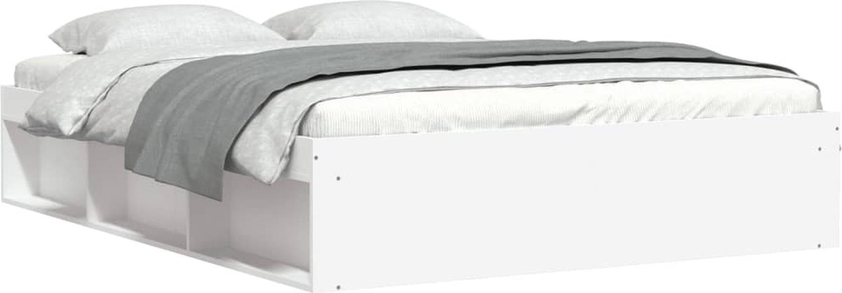 vidaXL - Bedframe - wit - 160x200 - cm