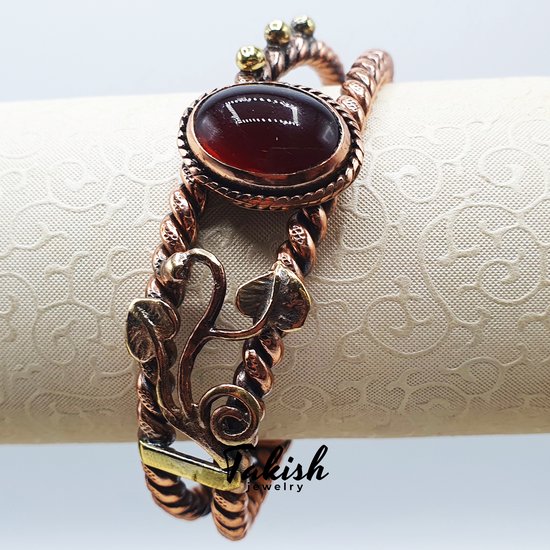 Bracelet en cuivre en pierre naturelle d'agate fait à la main - Augmentez votre Énergie et votre style