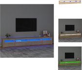 vidaXL Tv-meubel Sonoma Eiken - 270x35x40cm - LED-verlichting - Kast