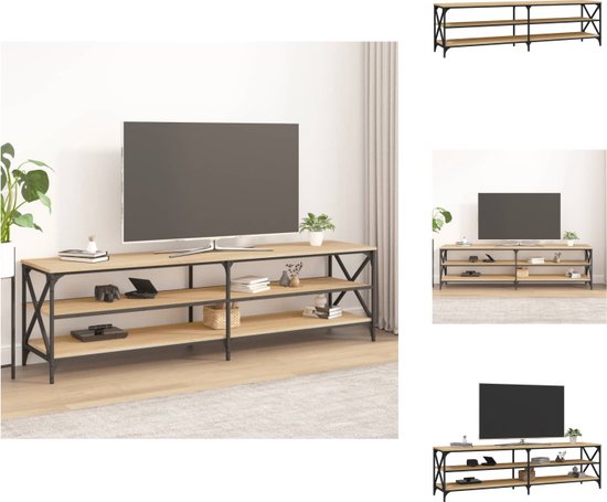 vidaXL Industrieel Televisiemeubel - 180 x 40 x 50 cm - Sonoma Eiken - Montage Vereist - Kast