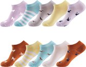 Monfoot - Grappige sokken - Vrolijke Lage Onzichtbare Sokken - Unisex - 10 Paar - Maat 36-38 - Dieren Patroon - Perfect Cadeau