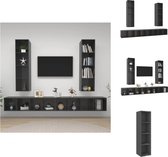 vidaXL Tv-meubelset - Stereokasten - 37x37x142.5 cm - Hoogglans grijs - Kast