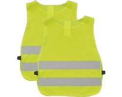 Pro Plus Veiligheidsvesten - 2x - geel - kinderen - Reflecterende veiligheidshesjes