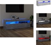 vidaXL TV Meubel Betongrijs 120x35x40 cm - RGB LED-verlichting - Kast