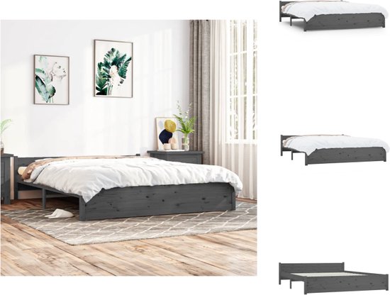 vidaXL Houten Bedframe - Bedframes - 160 x 200 cm - Hoogwaardig massief grenenhout - Stabiel en comfortabel - Bed