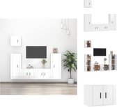 vidaXL Tv-meubel set - Klassiek - Hoogglans wit - 57x34.5x40 cm / 40x34.5x100 cm / 40x34.5x40 cm - Kast
