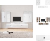 vidaXL Televisiekastenset - Klassieke - Tv-meubels - 40 x 34.5 x 100 cm - Hoogglans wit - Kast