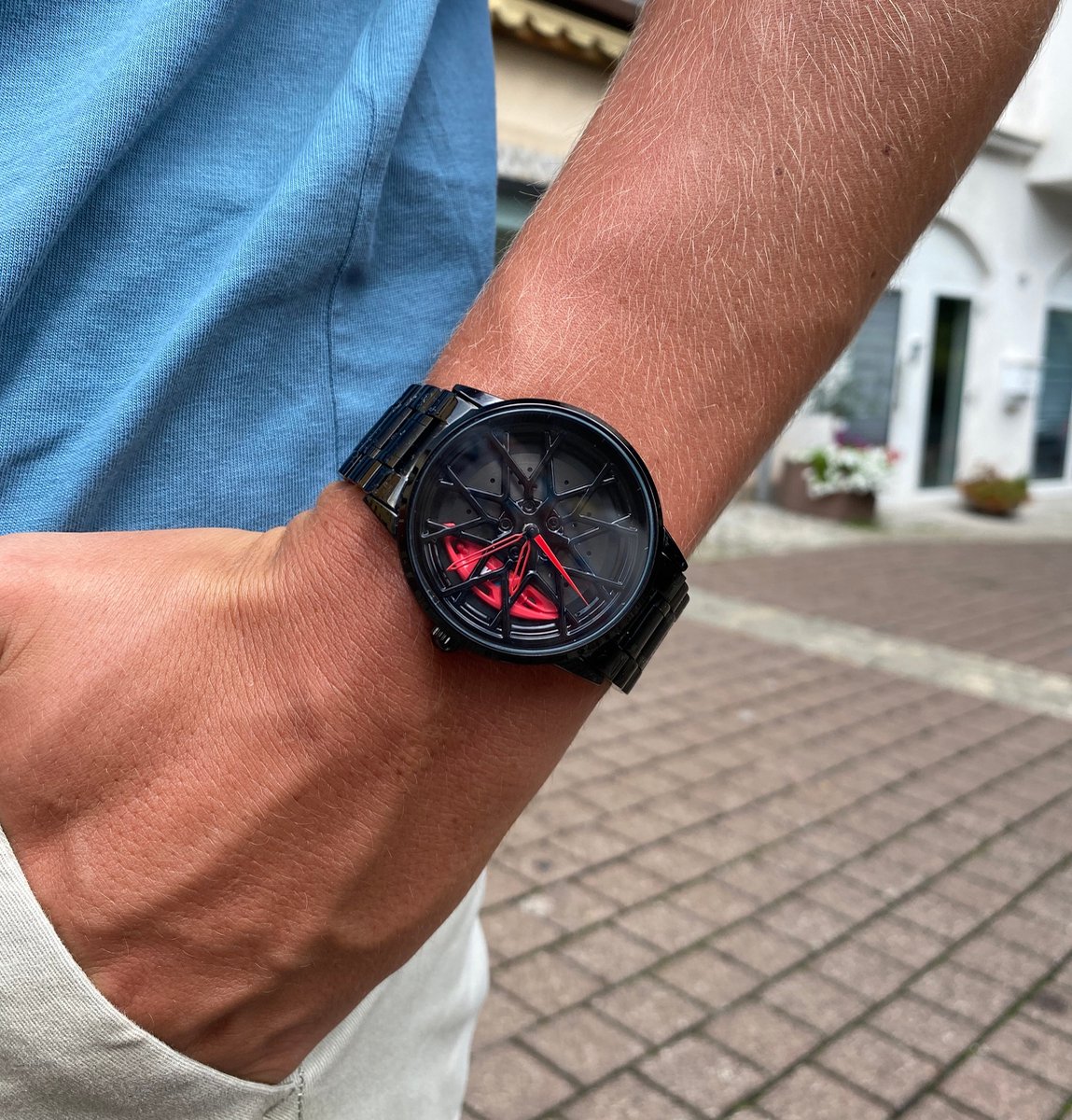 Mode Heren Sporthorloges 3d Auto Wiel Roestvrij Stalen Band Polshorloge Heren Quartz Horloge Herenhorloges