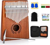 Kalimba Finger Instrument - Finger Piano met Beschermhoes - Muzikaal Houten Instrument - 17 Toetsen - Thumb Piano - Kalimba Kit met Accessoires