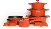 Ensemble de casseroles 14 pièces Royalty Line - 4 Poignées amovibles - Oranje