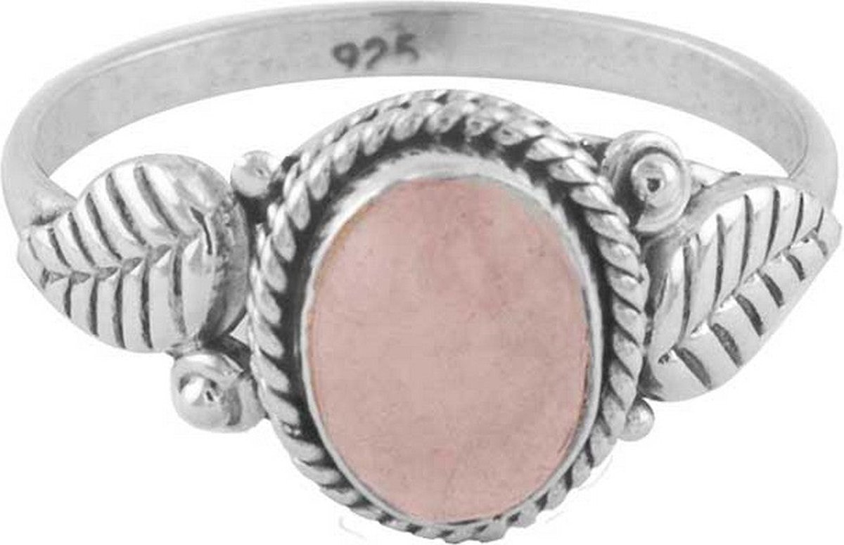 Jewelryz | Laural | Ring 925 zilver met rozenkwarts | 15.00 mm / maat 47