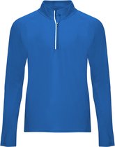 Chemise de sport Blue Royal en tissu technique avec manches raglan et demi-fermeture éclair, détails réfléchissants, modèle Melbourne taille S