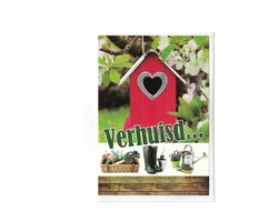 Verhuiskaarten - 5 stuk set - Verhuisd naar een nieuw plekje - Plantjes - Verhuizen |- Adreswijziging - Verhuisbericht - Nieuw huis - Samenwonen - Blanco