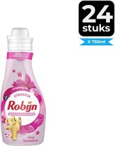 Robijn Wasverzachter Pink Sensation 750 ml - Voordeelverpakking 24 stuks