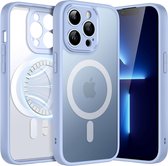Magnetic Case voor iPhone 13 Pro Max 6,7 Inch Compatibel met MagSafe, Doorschijnende Matte Achterkant met Camera Lens Volledige Bescherming Slank Schokbestendig Hoesje (Hemelsblauw)