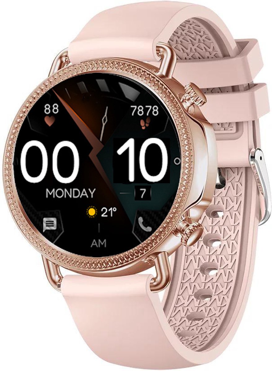 Royal Supplies Q37 - Smartwatch - Smartwatch Dames - Heren& Kinderen- Screenprotector- Roze