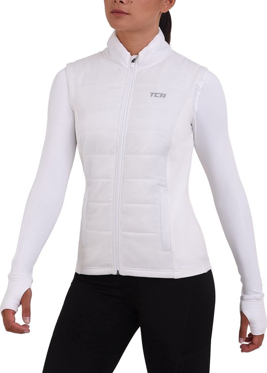 TCA Excel Runner Gilet de course thermique léger pour femme avec poches zippées - Wit, XL