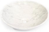Saniclass Dia Waskom - 42x42x12cm - rond - natuursteen marmer - Gepolijst wit