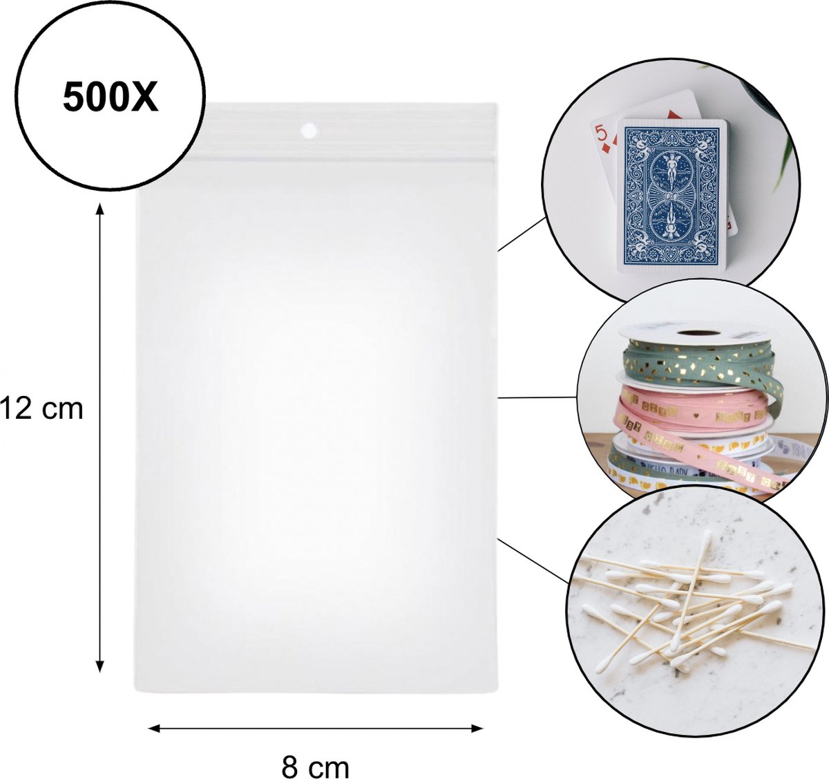 PD® - Gripzakjes - Gripzakjes 80 x 120 mm - 500 stuks - EXTRA STERK - Diamond painting zakjes - Grip zakjes 500 stuks - Transparant