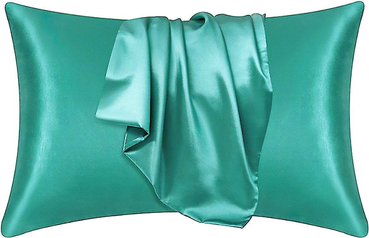 Afabs® Satijnen kussensloop Zacht Groen 60 x 70 cm hoofdkussen formaat - Satin pillow case / Zijdezachte kussensloop van satijn