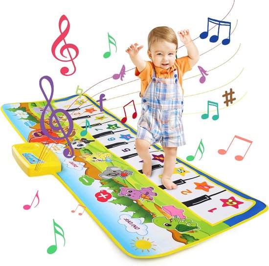 Pianomat, voor kinderen, speelgoed vanaf 2 jaar, dansmat, muziekmat, 8 instrumenten, peuterspeelgoed voor jongens en meisjes van 1-5 jaar