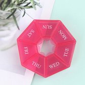 Gadgetpoint - Pilulier - Boîte à pilules - Boîte de rangement - Lun-Dim - 7 jours sur 7 - Rouge