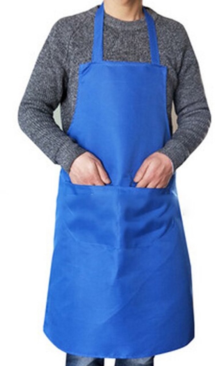 Gadgetpoint - Schort - Kookschort - Koken & Knutselen - Verfschort - Verven - One Size (Maximale omtrek 100cm) - Blauw