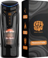 PureVibe® Pleasure Pulse Masturbator voor man - 9 vibratie standen - 9 aftrek standen - verwarmingsoptie - Sex Toys voor Mannen - Masturbators - Blowjob Masturbator - Pocket Pussy - Valentijnsdag - Valentijn Cadeautje voor hem