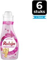 Robijn Wasverzachter Pink Sensation 750 ml - Voordeelverpakking 6 stuks