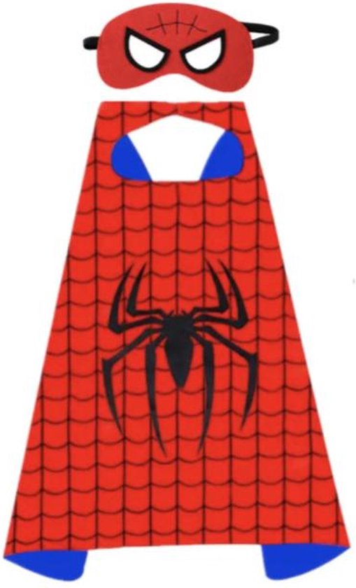 Spiderman Superheld Mantel met Masker - Marvel - Spider-man kostuum - Halloween - Cadeau - Kind - Actieheld - Superheld - Kostuum - Avengers - Hero - Held - Verkleed - Comic - Verkleedpartij - Cosplay - Verjaardag - Kado - Spidey - Spider-man Cosplay