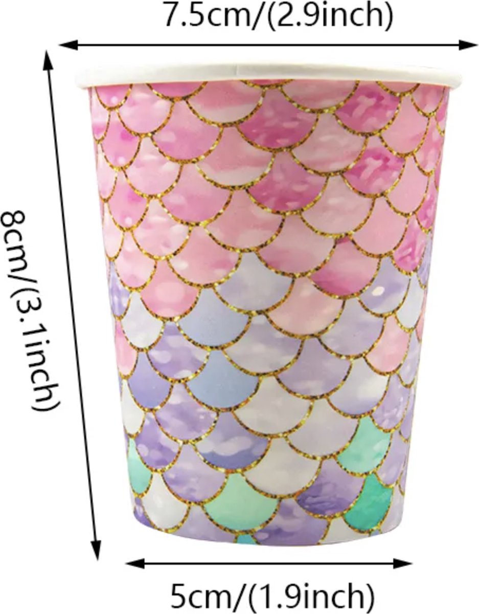 Zeemeermin-verjaardagsdecoratie, 81 stuks, zeemeermin-feestservies, kinderverjaardagsset, feestborden met tafelkleden, kopjes, rietjes, servetten voor babyshower