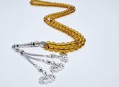 Tasbih 99 Kralen Natuursteen "Citrine" – Met tassel Metaal -Tasbeeh 8 mm diameter van de korrel - Model14- Een cadeau voor Moederdag en Vaderdag