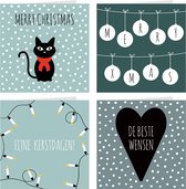 8 luxe kerstkaarten | HIPPE KERST | set kaarten met enveloppen
