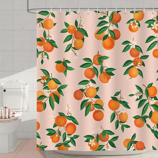 goodbath Merry Christmas Shower Curtain, Happy New Year Xmas Trees Fireplace Brick Stockings Waterproof Bathroom Bath Curtains,72 x 72 Inch,Colorful
