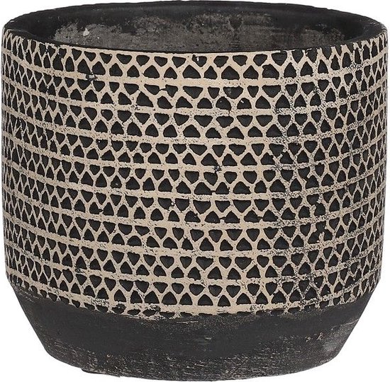 MICA DECORATIONS POT DE FLEUR JACK - H10,5 X Ø12,5 CM - NOIR