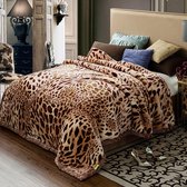 IBBO Shop - Luxe Flanel Fleece Dikke Bed Deken Vol - Plaid deken - Afmeting 200x230cm - Zacht en warme Fleece deken - 2 Ply Reversible Raschel Bed Blanket for Autumn Winter - Ademend N Wasbaar - 5 Kg