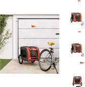 vidaXL Hondenfietskar - Oxford stof - Duurzaam frame - Comfortabel - Handig ontwerp - Veilig rijden - Brede toepassingen - Oranje/grijs - 125x64x66cm - Draagtas