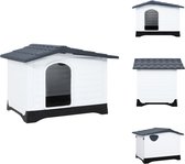 vidaXL Hondenhok - PP - 90.5 x 68 x 66 cm - Duurzaam - Goede ventilatie - Praktisch dak - Verhoogde vloer - Hok