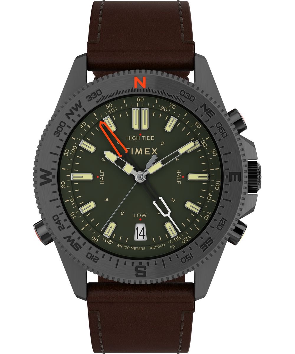 Timex Tide-Temp-Compass TW2V04000 Horloge - Leer - Bruin - Ø 43 mm