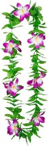 Couronne/guirlande Boland Hawaii - Mélange de couleurs tropicales vert/violet - Guirlandes de cou de Fleurs - Accessoires d'habillage de fête