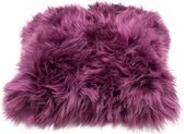 Coussin en peau de mouton violet naturel / rouge vin - coussin 100% laine mérinos