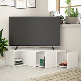 Emob- TV Meubel Woody Fashion hoek-tv-meubel | 100% Melamine Gecoat | Wit | Wandmontage - 92cm - Wit