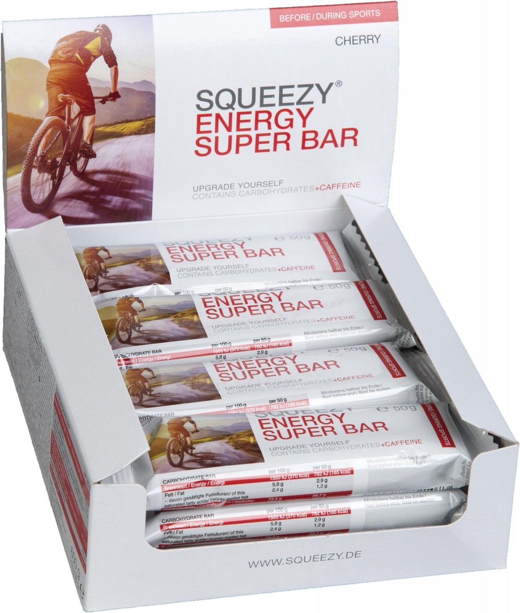 Squeezy Energie Bar 12x50g Cherry Cafeïne