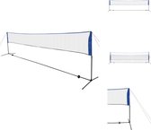 vidaXL Recreatief Badmintonnet - 600 x 72 cm - Verstelbaar frame - PE gaasnet - Incl - accessoires - Badmintonnet