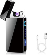 Elektronische USB-aansteker - Lichtboog - Touchscreen - Elektrische aansteker - Led - Dual plasma-aansteker met batterij-indicator - Winddicht - Plasma-aansteker voor mannen en vrouwen
