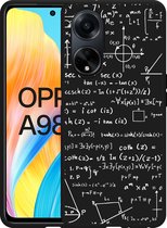 Cazy Hoesje Zwart geschikt voor Oppo A98 5G Wiskunde Wit